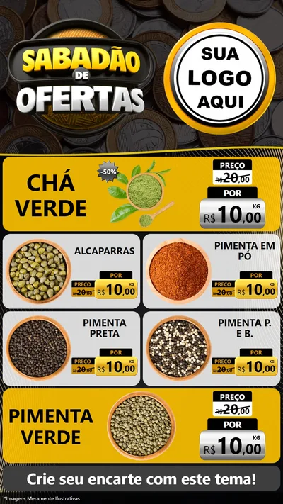 Modelo de TV para TV Vertical com o tema Sabadão de Ofertas para Produtos Naturais