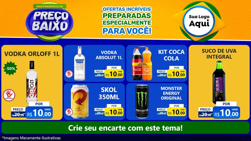 Modelo de TV para TV Horizontal com o tema Independência de Preço Baixo para Distribuidora de bebidas