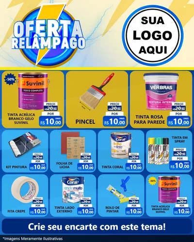 Modelo de Rede Social para Feed Instagram com o tema Oferta Relâmpago para Tintas e Ferramentas