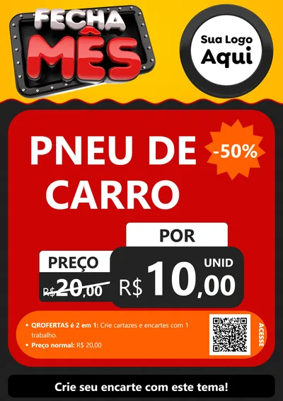 Modelo de Cartaz para Cartaz A4 Vertical com o tema Fecha Mês para Auto peças