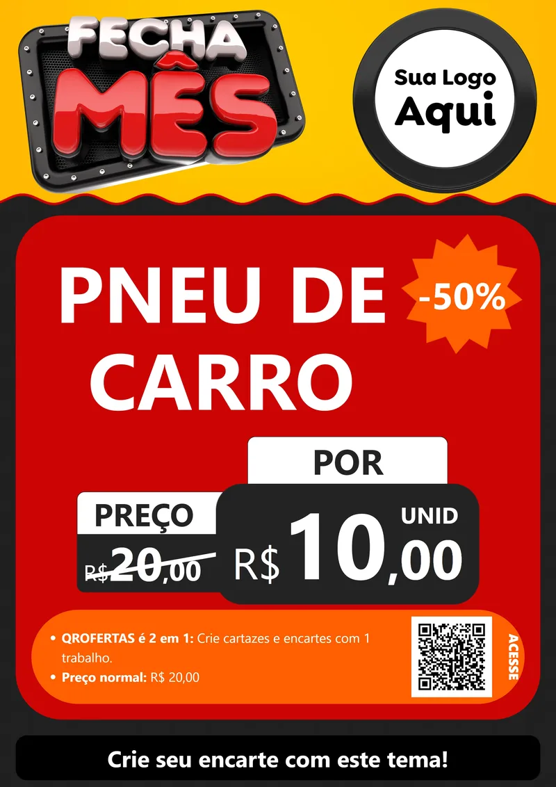 Modelo de Cartaz para Cartaz A4 Vertical com o tema Fecha Mês para Auto peças