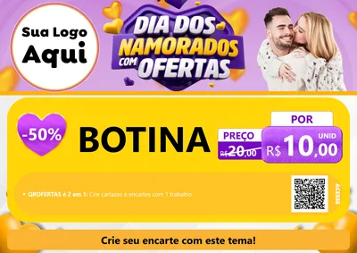 Modelo de Cartaz para Cartaz A4 Horizontal com o tema Dia Dos Namorados Com Ofertas para Agropecuária