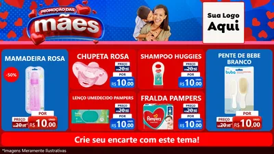 Modelo de TV para TV Horizontal com o tema Promoção das Mães para Bebês