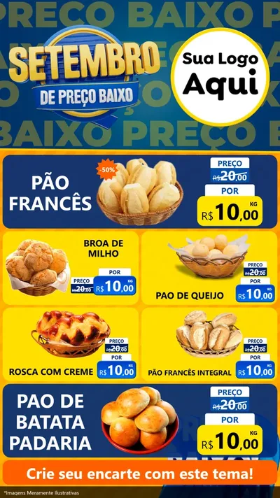 Modelo de TV para TV Vertical com o tema Setembro De Preço Baixo para Padaria