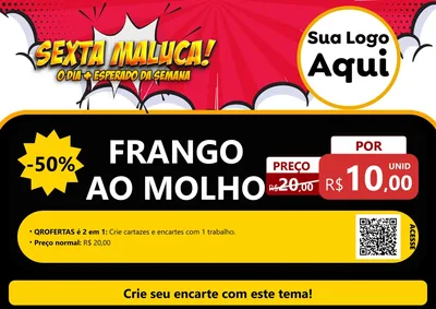 Modelo de Cartaz para Cartaz A4 Horizontal com o tema Sexta Maluca! para Restaurante