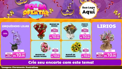 Modelo de TV para TV Horizontal com o tema Folia de Ofertas para Floricultura e jardim