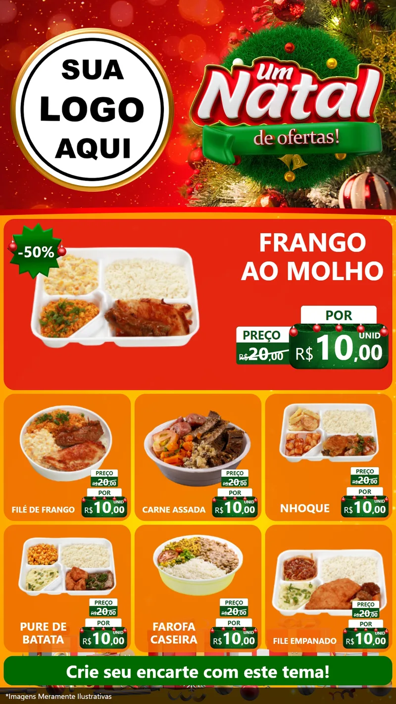 Modelo de Rede Social para Stories com o tema Um Natal de Ofertas para Restaurante