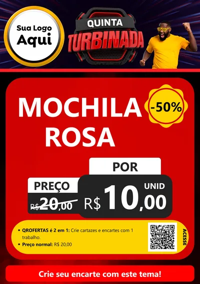 Modelo de Cartaz para Cartaz A4 Vertical com o tema Quinta Turbinada para Papelaria