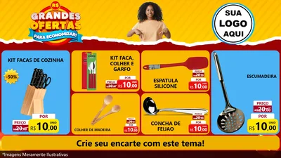 Modelo de TV para TV Horizontal com o tema Grandes Ofertas Para Economizar! para Utilidades Domésticas