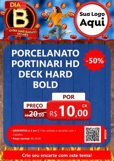 Modelo de Cartaz para Cartaz A4 Vertical com o tema Dia B - O Dia Mais Barato Do Mês para Pisos e revestimentos