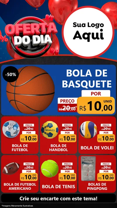Modelo de Rede Social para Stories com o tema Oferta do Dia para Artigos Esportivos