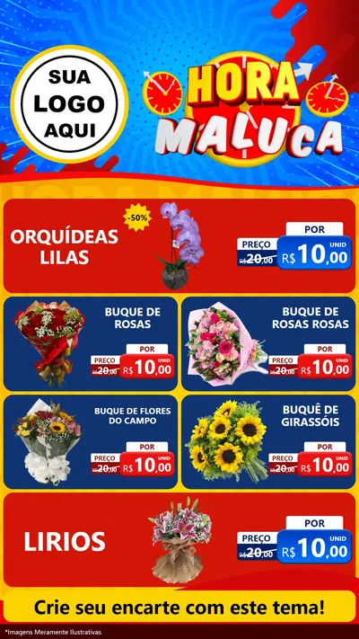 Modelo de TV para TV Vertical com o tema Hora Maluca para Floricultura e jardim