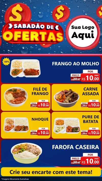 Modelo de TV para TV Vertical com o tema Sabadão de Ofertas para Restaurante