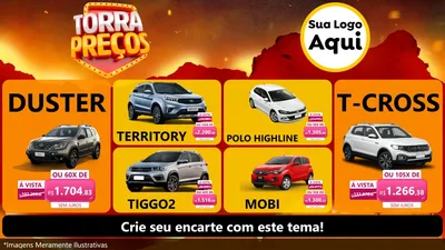 Modelo de TV para TV Horizontal com o tema Torra Preços para Concessionaria de Carros
