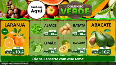 Modelo de TV para TV Horizontal com o tema Domingo Verde para Hortifrúti