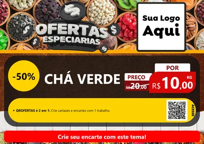Modelo de Cartaz para Cartaz A4 Horizontal com o tema Ofertas Especiarias para Produtos Naturais