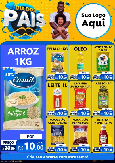 Modelo de Encarte para Encarte A4 Vertical com o tema Dia dos Pais para Supermercado
