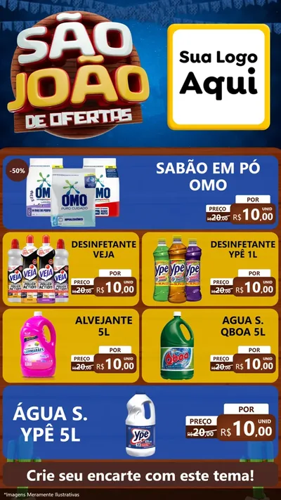 Modelo de TV para TV Vertical com o tema São João Ofertas Imbatíveis! - Junina para Produtos de Limpeza