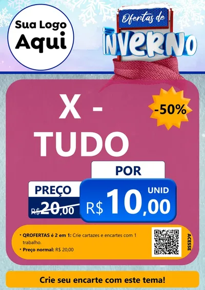 Modelo de Cartaz para Cartaz A4 Vertical com o tema Ofertas de Inverno para Hamburgueria