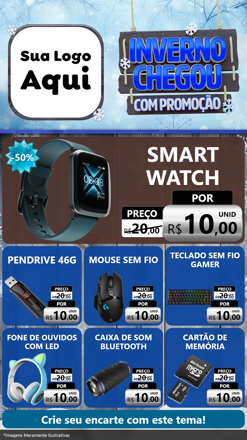 Modelo de Rede Social para Stories com o tema Inverno Chegou Com Promoção para Informática