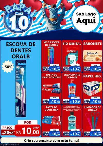 Modelo de Encarte para Encarte A4 Vertical com o tema Papai Nota 10 para Higiene Pessoal