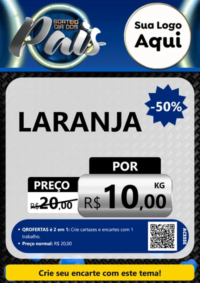 Modelo de Cartaz para Cartaz A4 Vertical com o tema Sorteio Dia Dos Pais para Hortifrúti
