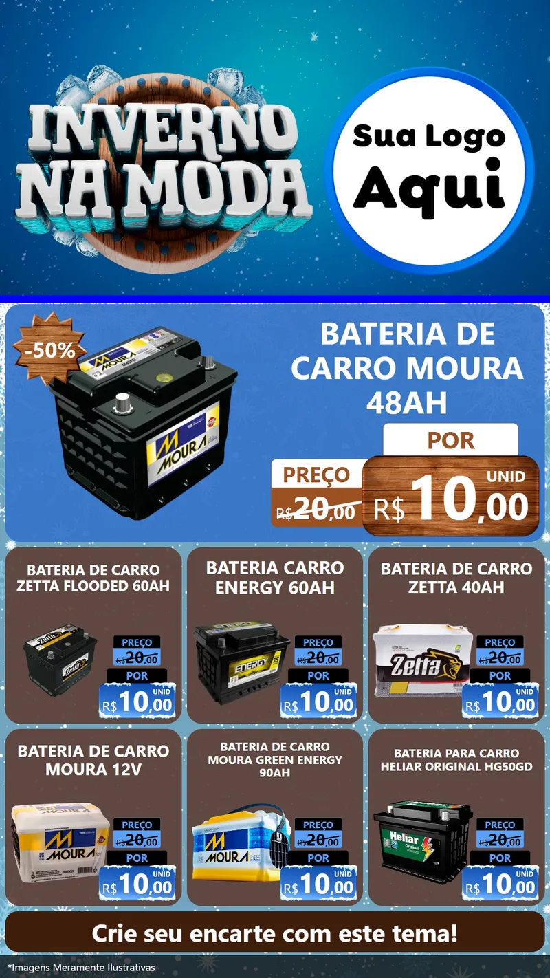 Modelo de Rede Social para Stories com o tema Inverno na Moda para Baterias Elétricas