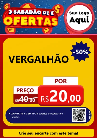 Modelo de Cartaz para Cartaz A4 Vertical com o tema Sabadão de Ofertas para Ferragens