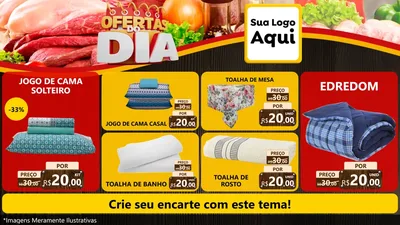 Modelo de TV para TV Horizontal com o tema Ofertas do Dia para Cama, Mesa e Banho