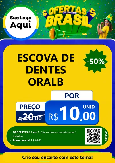 Modelo de Cartaz para Cartaz A4 Vertical com o tema Ofertas Semana do Brasil para Higiene Pessoal