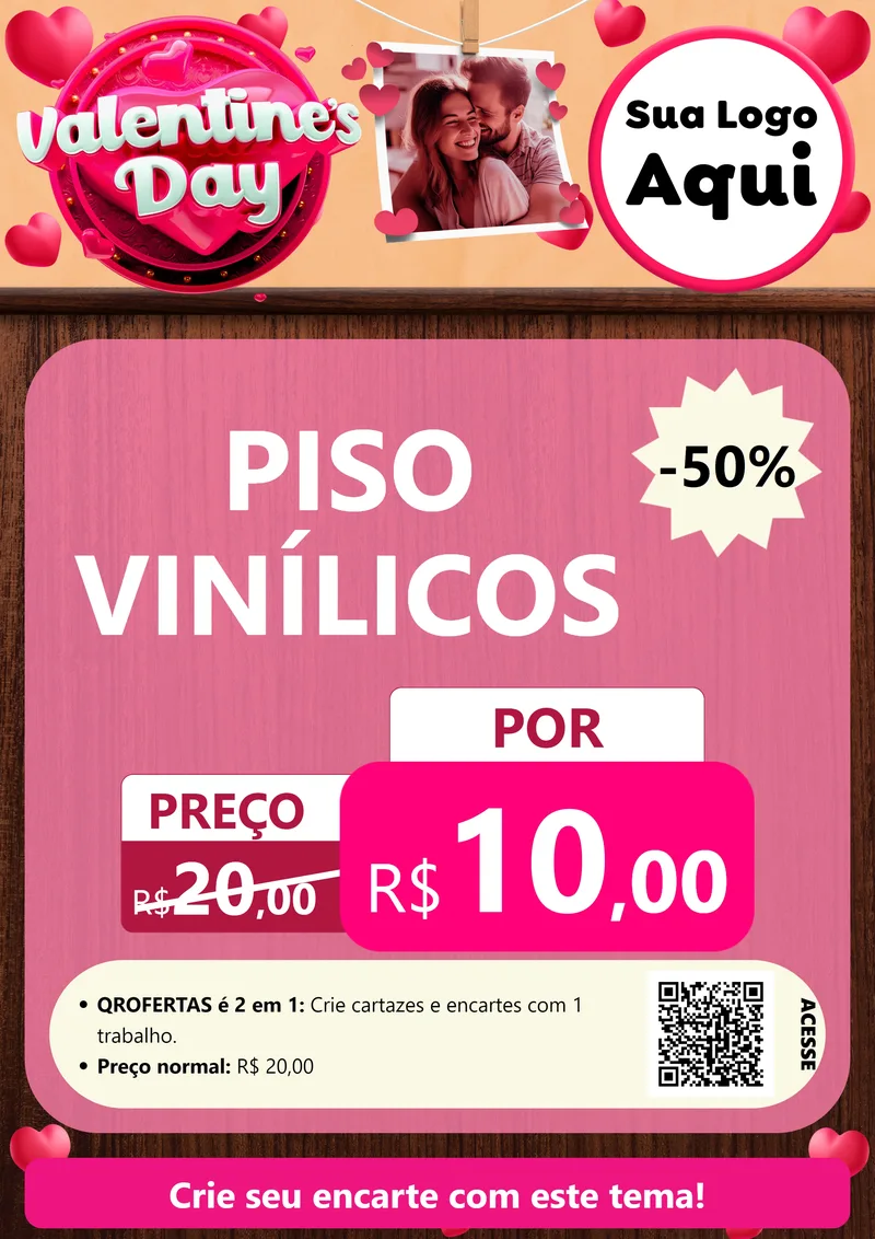 Modelo de Cartaz para Cartaz A4 Vertical com o tema Valentine's Day para Material para Construção