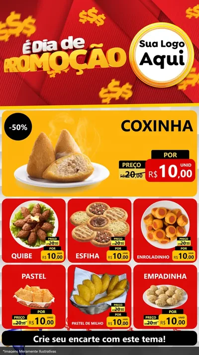 Modelo de Rede Social para Stories com o tema É Dia De Promoção para Salgadaria