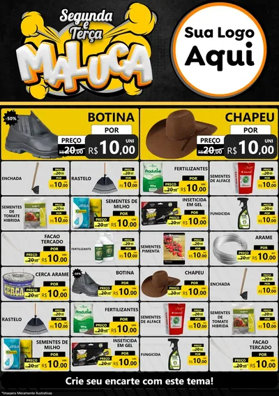 Modelo de Encarte para Encarte A4 Vertical com o tema Segunda e Terça Maluca para Agropecuária