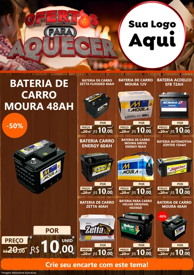 Modelo de Encarte para Encarte A4 Vertical com o tema Ofertas Para Aquecer para Baterias Elétricas