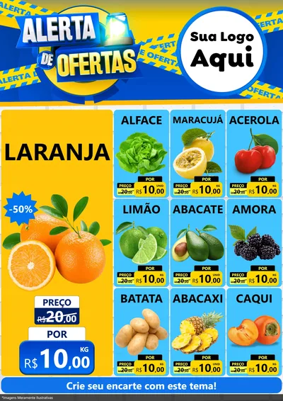 Modelo de Encarte para Encarte A4 Vertical com o tema Alerta de Ofertas para Hortifrúti