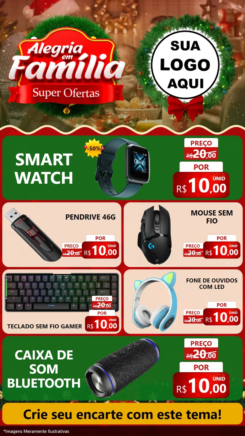Modelo de TV para TV Vertical com o tema Alegria Em Família - Super Ofertas para Informática