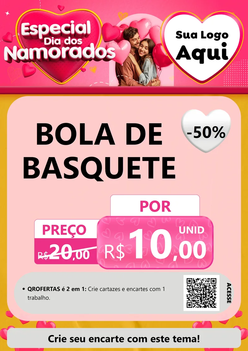 Modelo de Cartaz para Cartaz A4 Vertical com o tema Especial Dia dos Namorados para Artigos Esportivos