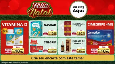 Modelo de TV para TV Horizontal com o tema Feliz Natal para Farmácia