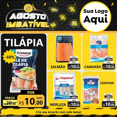 Modelo de Rede Social para Feed Facebook com o tema Agosto Imbatível para Peixaria