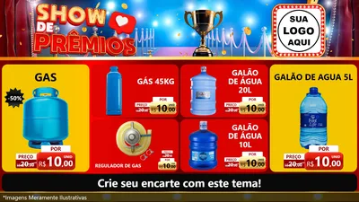 Modelo de TV para TV Horizontal com o tema Show de Prêmios para Água e gás