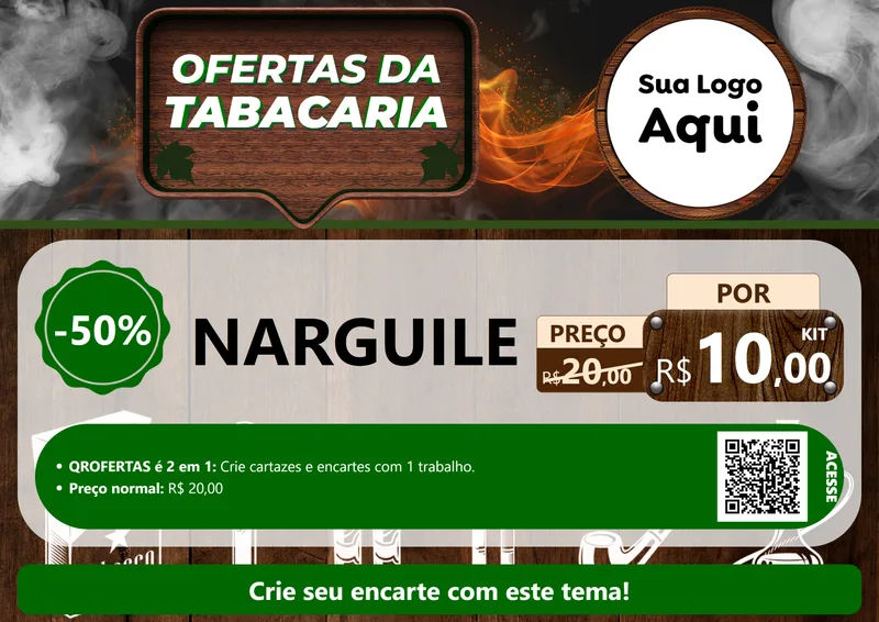 Modelo de Cartaz para Cartaz A4 Horizontal com o tema Ofertas da Tabacaria para Tabacaria