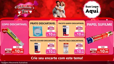 Modelo de TV para TV Horizontal com o tema Valentine's Day para Embalagens