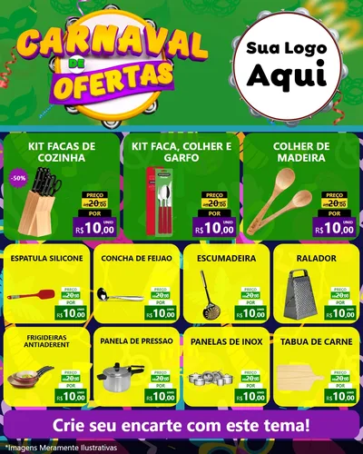 Modelo de Rede Social para Feed Instagram com o tema Carnaval de Ofertas para Utilidades Domésticas