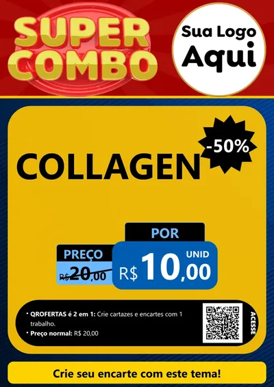 Modelo de Cartaz para Cartaz A4 Vertical com o tema Super Combo para Suplementos alimentares