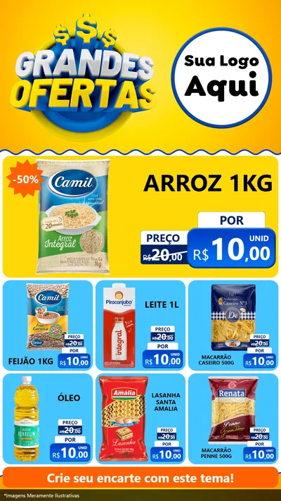 Modelo de Rede Social para Stories com o tema Grandes Ofertas para Supermercado