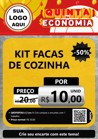 Modelo de Cartaz para Cartaz A4 Vertical com o tema Quinta da Economia para Utilidades Domésticas
