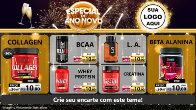 Modelo de TV para TV Horizontal com o tema Especial de Ano Novo para Suplementos alimentares