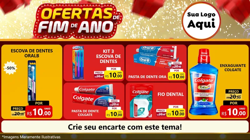 Modelo de TV para TV Horizontal com o tema Ofertas de Fim de Ano para Higiene Pessoal