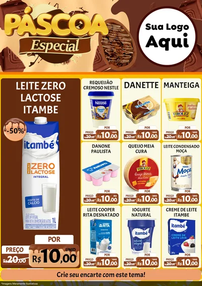 Modelo de Encarte para Encarte A4 Vertical com o tema Páscoa Especial para Frios e Laticínios