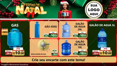 Modelo de TV para TV Horizontal com o tema Ofertas de Natal para Água e gás